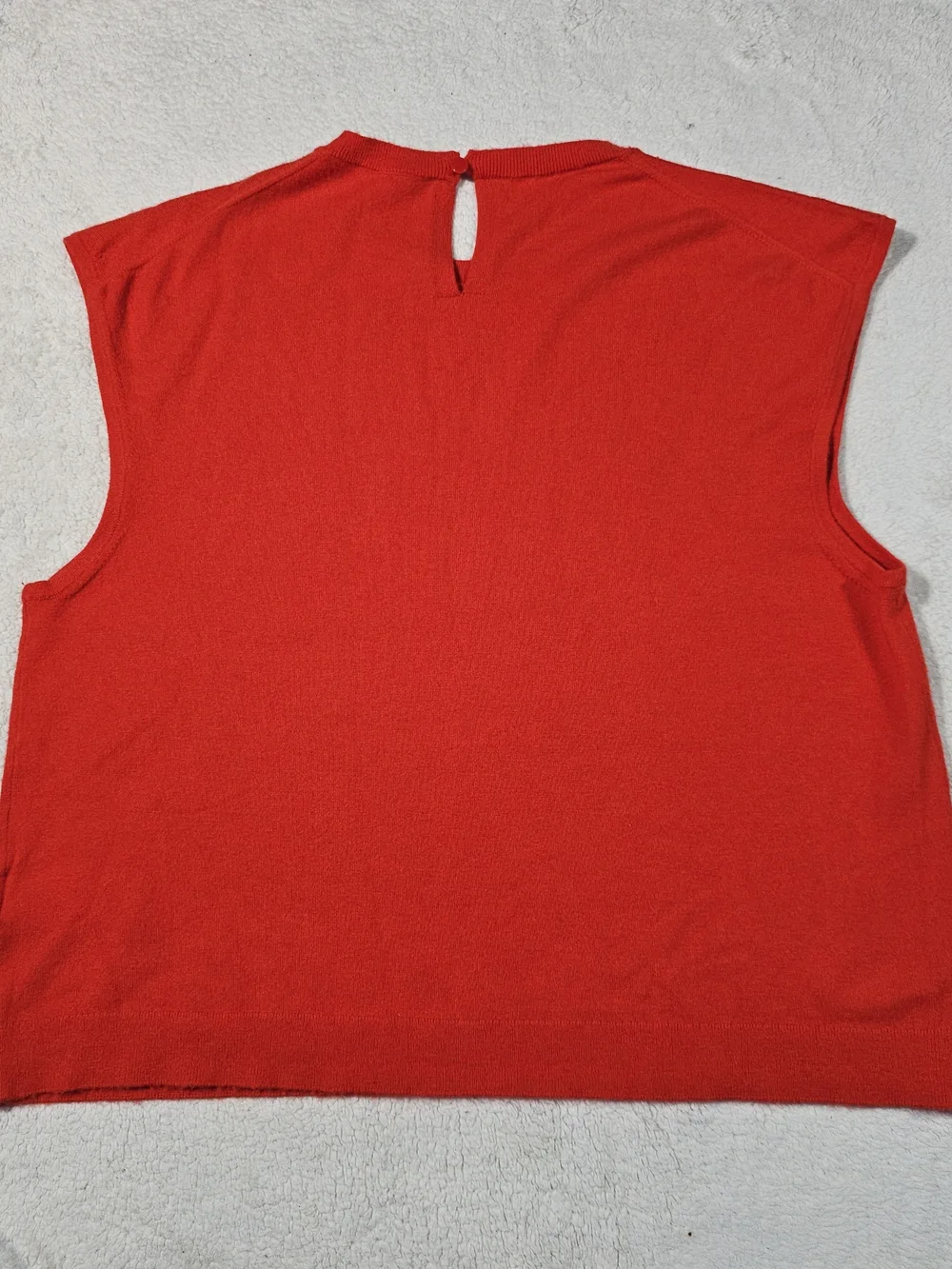 J. CREW Featherweight cashmere-blend cropped sweater shell in Red 2X.